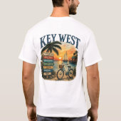Key West Zeilboot Fiets Richtingen T-shirt (Achterkant)