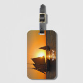 Key West, zonsondergang en zeilboten, Bagagelabel (Voorkant (verticaal))