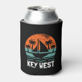 Key West Zonsondergang Retro Vakantie Blikjeskoeler (Blikje Voorkant)
