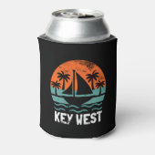 Key West Zonsondergang Retro Vakantie Blikjeskoeler (Blikje Achterkant)