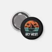 Key West Zonsondergang Retro Vakantie Magneet (Voorkant / Achterkant)