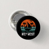 Key West Zonsondergang Retro Vakantie Ronde Button 3,2 Cm (Voorkant /achterkant)