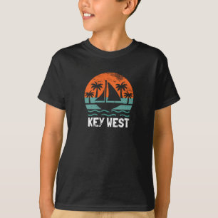 Key West Zonsondergang Retro Vakantie T-shirt