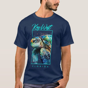 Key WestWatercolor Zee Schildpad Portret T-shirt