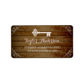  Key Wood Look Adreslabel Etiket (Voorkant)