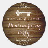 Key Wood Look Housewarming Stickers (Voorkant)