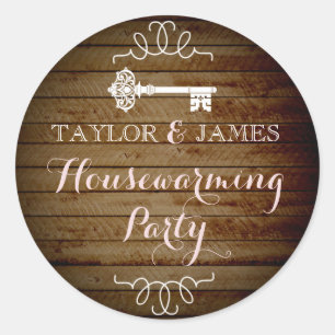 Key Wood Look Housewarming Stickers