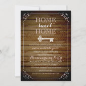  Key Wood Look Housewarming Uitnodigen Kaart (Voorkant)