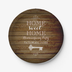 Key Wood Look Huisverwarmend papier Borden Papieren Bordje