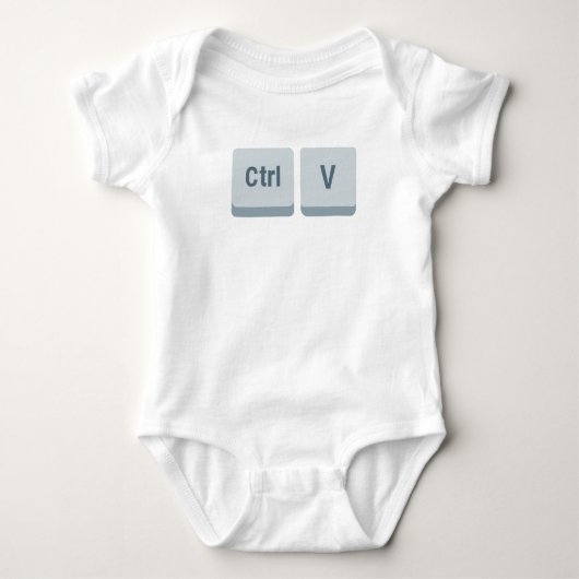 Keyboard copy paste matching dad baby ctrl v romper (Voorkant)