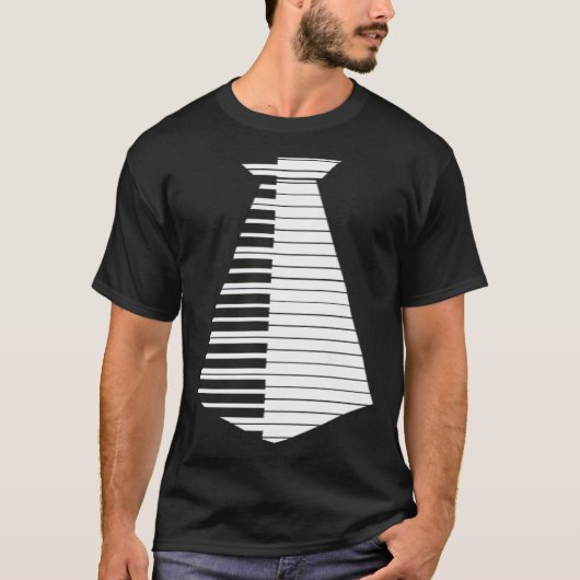 Keyboard pianist piano tie musician t-shirt (Voorkant)