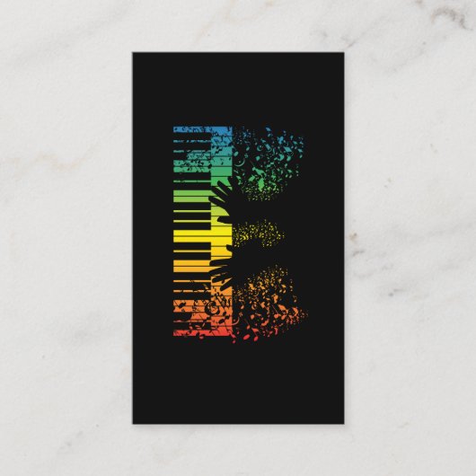 Keyboard Piano Gift Music Musician Instrument Visitekaartje (Voorkant)