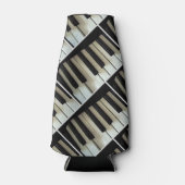 Keyboard Piano Keys Zwart-wit Muziek Thema Flesjeskoeler (Voorkant)