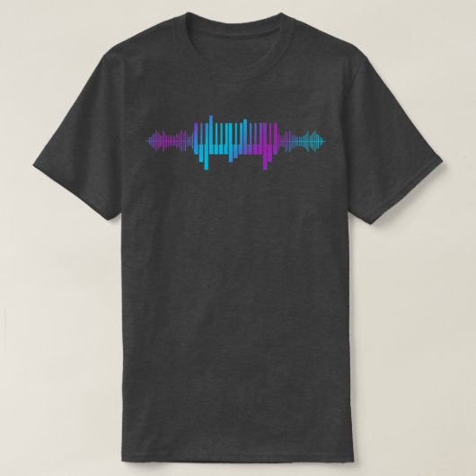 Keyboard Player Heartbeat Music Waves T-shirt (Design voorkant)