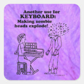 Keyboard Zombie Explode Square Sticker (Voorkant)
