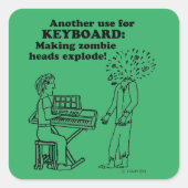 Keyboard Zombie Explode Square Sticker (Voorkant)