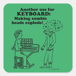 Keyboard Zombie Explode Square Sticker