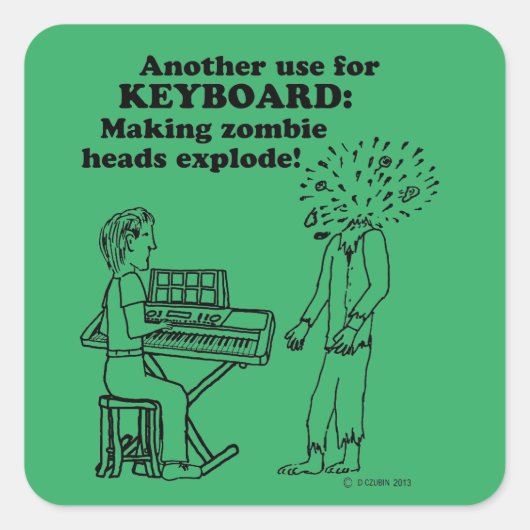 Keyboard Zombie Explode Square Sticker (Voorkant)