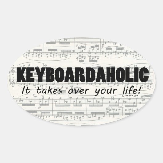 Keyboardaholic Life Oval Sticker (Voorkant)