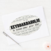 Keyboardaholic Life Oval Sticker (Envelop)