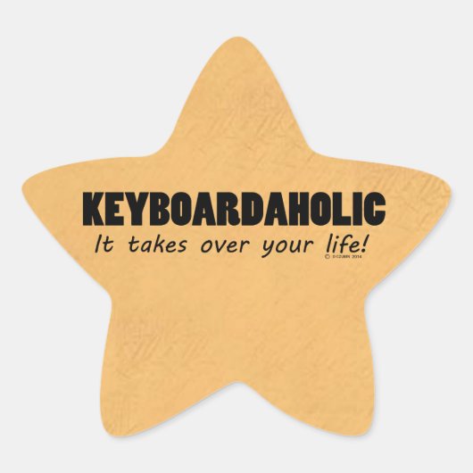 Keyboardaholic Life Star-Sticker Ster Sticker (Voorkant)
