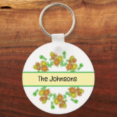 Keychain - 3D Glowing Flowers with Name (Voorkant)