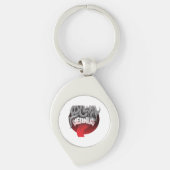 Keychain featuring a circular design with black  (Voorkant)