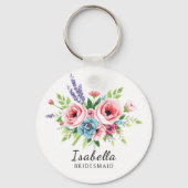 Keychain for bridesmaids, Gift for bride, floral (Voorkant)