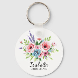 Keychain for bridesmaids, Gift for bride, floral