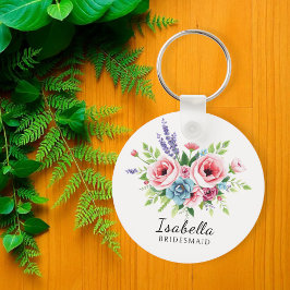 Keychain for bridesmaids, Gift for bride, floral