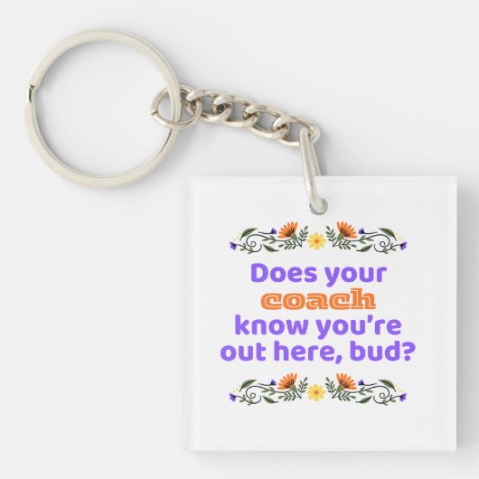 Keychain hockey gift does coach know (Voorkant)