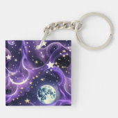 Keychain - Lavender Purple Celestial Moon Phases (Achterkant)