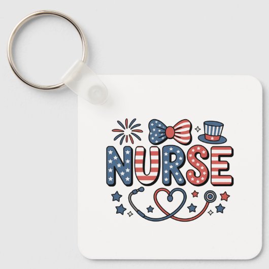 Keychain-Patriotic 4th of July Sleutelhanger (Voorkant)