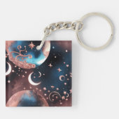 Keychain - Rose Gold Celestial Moon (Achterkant)