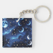 Keychain - Sapphire Blue Celestial Moon (Achterkant)