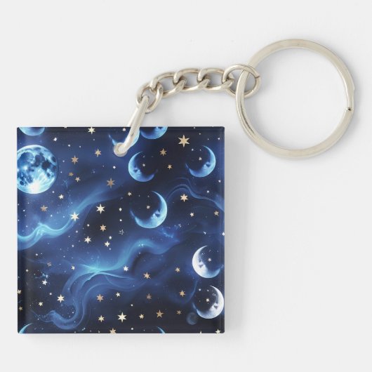Keychain - Sapphire Blue Celestial Moon (Achterkant)