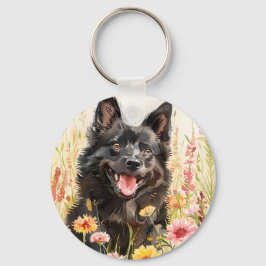 Keychain – Schipperke Watercolor Dog Charm