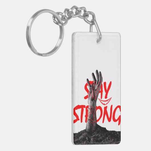 Keychain : Stay Strong Motivational Quote Design (Voorkant Links)