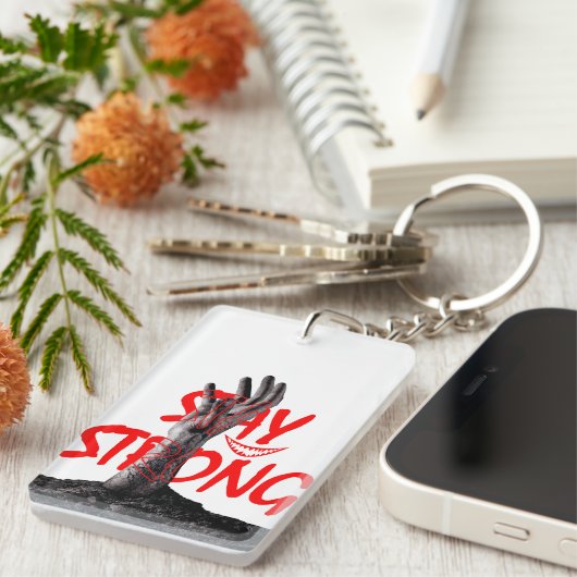 Keychain : Stay Strong Motivational Quote Design (Voorkant Rechts)