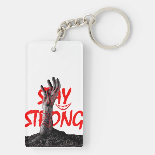 Keychain : Stay Strong Motivational Quote Design (achterkant)