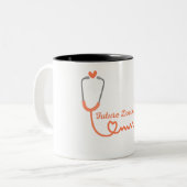 Keychain Tweekleurige Koffiemok (Voorkant links)