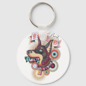 Keychain – Urban Loyalty Doberman Pop-Art Design (Voorkant)