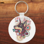 Keychain – Urban Loyalty Doberman Pop-Art Design (Voorkant)