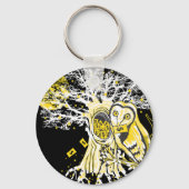 Keychain – Urban Tree Owl & Wealth Surreal Pop-Art (Voorkant)