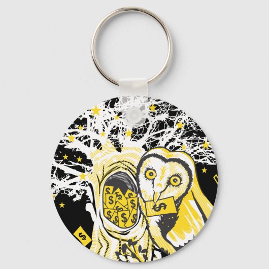 Keychain – Urban Tree Owl & Wealth Surreal Pop-Art (Achterkant)