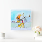 Keychain Vierkante Klok (Huis)