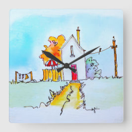 Keychain Vierkante Klok