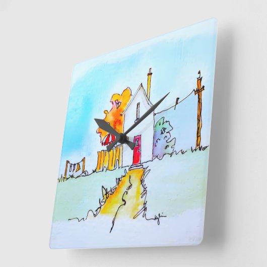 Keychain Vierkante Klok (Hoek)