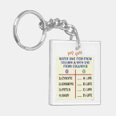Keychain with a quiz. (Voorkant Links)