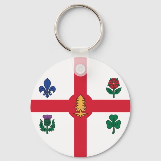 Keychain with Flag of Montreal, Canada (Voorkant)